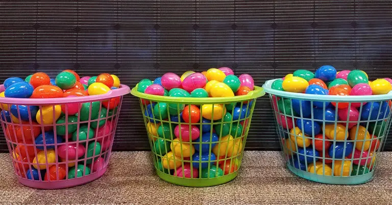 Easter eggs in baskets with solar panel