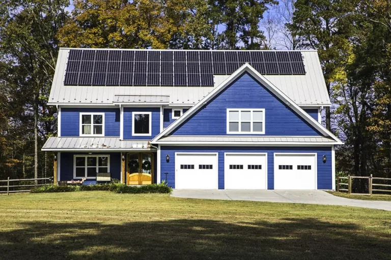 Front View of New Home with Roof Mount Solar System