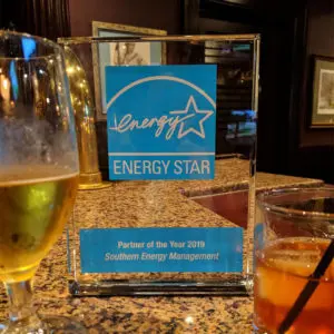 Energy Star Partner of the Year Award on a table at the ceremony