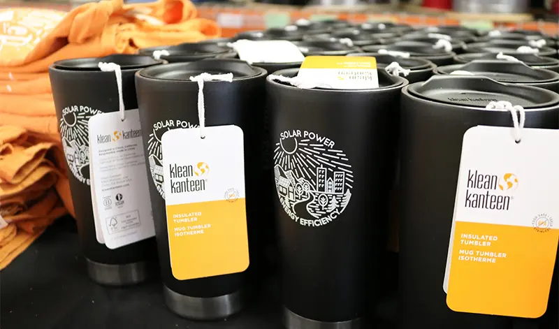 Solar Power is Hot, Energy Efficiency is Cool custom Klean Kanteen black tumbler