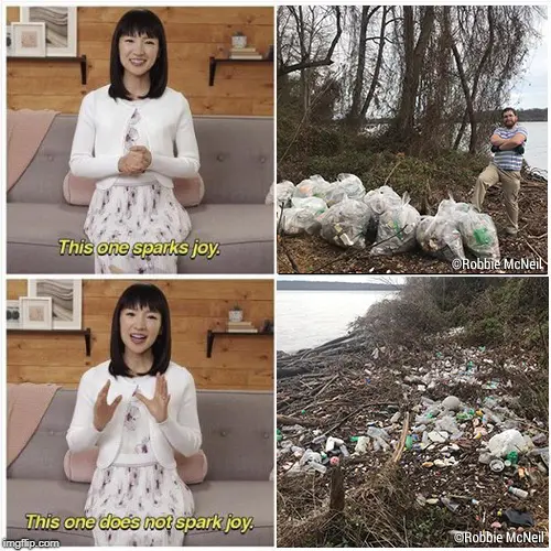 Trash clean up sparking joy for Marie Kondo